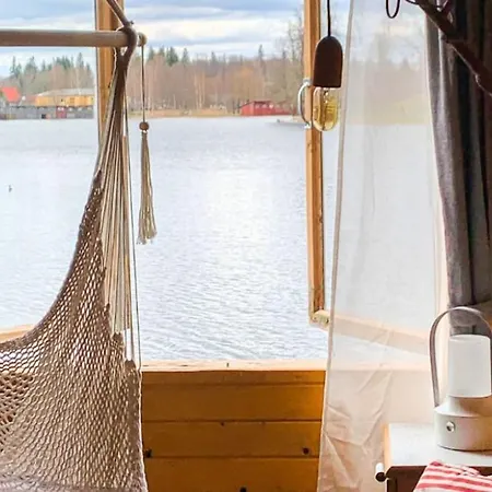 Bed&Boat Two-Story Boathouse On Lake+Boat Aluksne Exterior photo