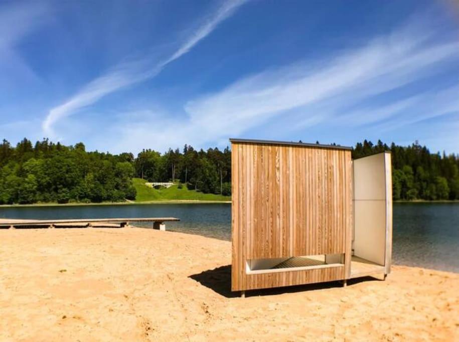 Korter Bed&boat Two-story Boathouse On Lake+boat Aluksne
